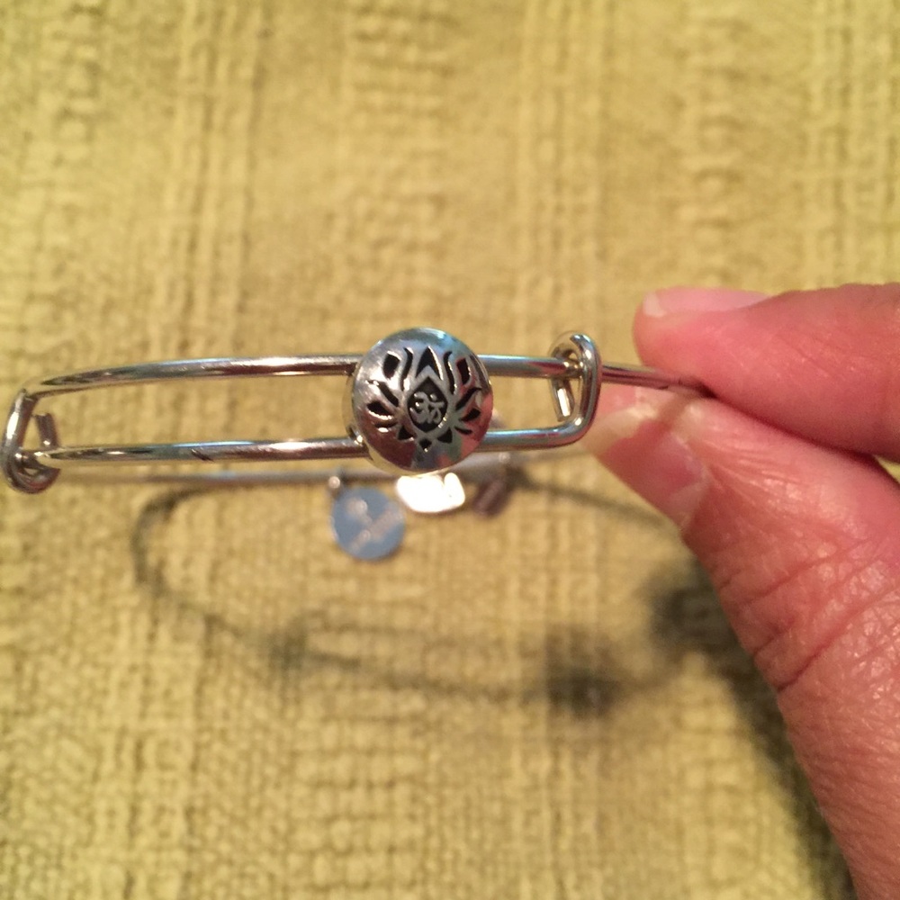 Alex & Ani Silver Slide Lotus Bangle